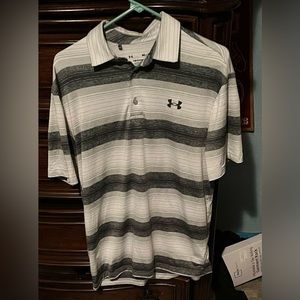 Men’s multi color medium under armour golf short sleeve polo shirt EUC
